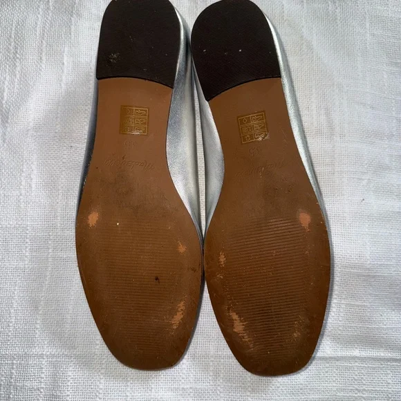 GUC Madewell Silver Women's Greta Ballet Flats / Mary Janes sz 8.5/9 - Picture 8 of 13